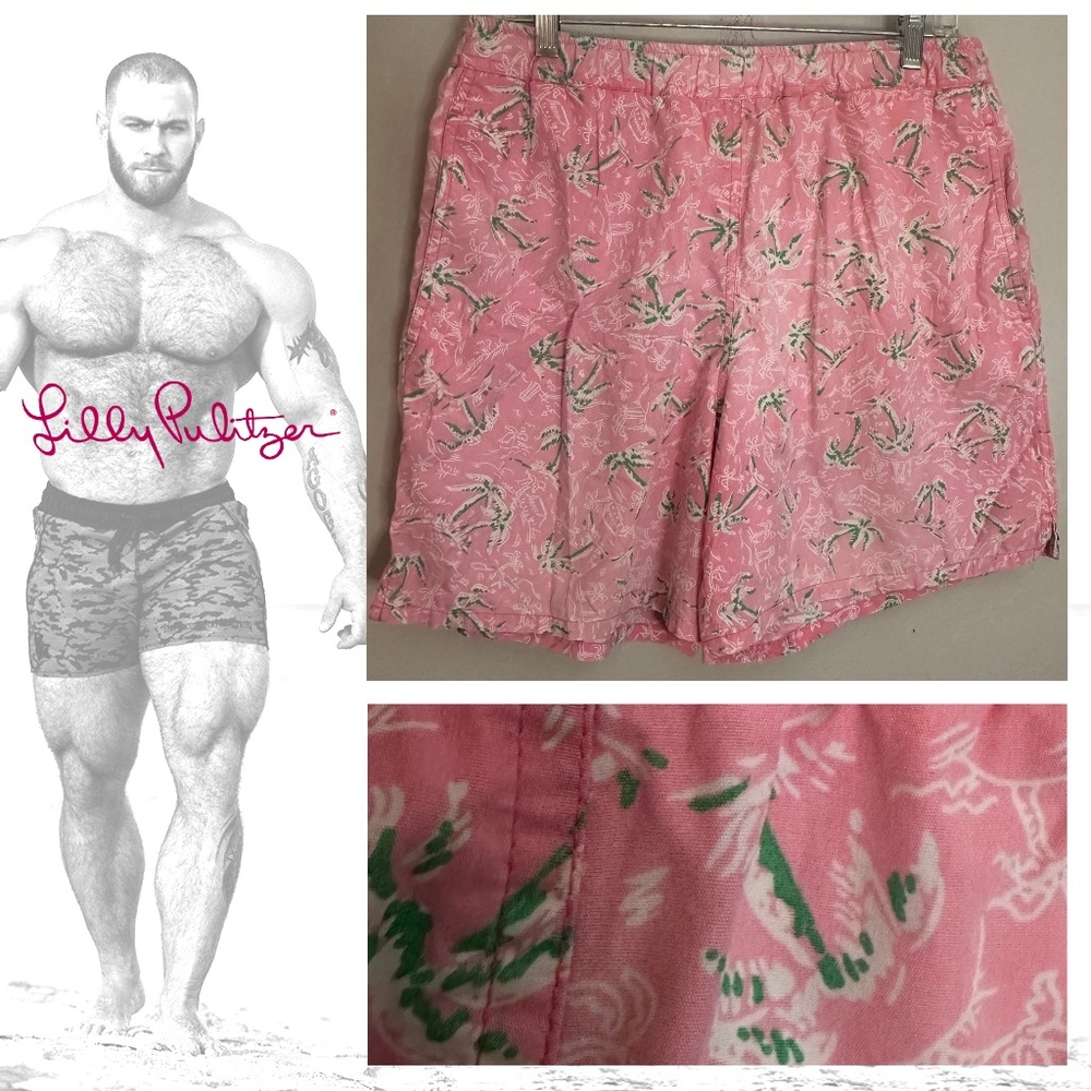 Lilly Pulitzer Swim Trunks Medium Gently worn 100% cotton 32-38" waist 6" inseam